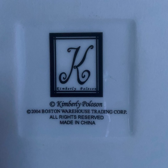 Kimberly Poloson 2004 Boston Warehouse Trading Corp Santa & Snowman Plates 4 - Picture 5 of 6